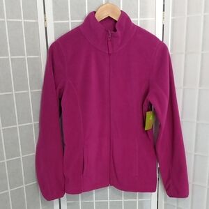 Made For Life Women's Purple Fleece Jacket W/ Full Zip And Mock Neck Small